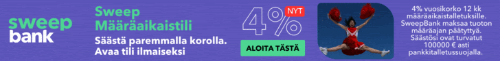 Avaa itsellesi korkoa tuottova pankkitili SweepBankilta